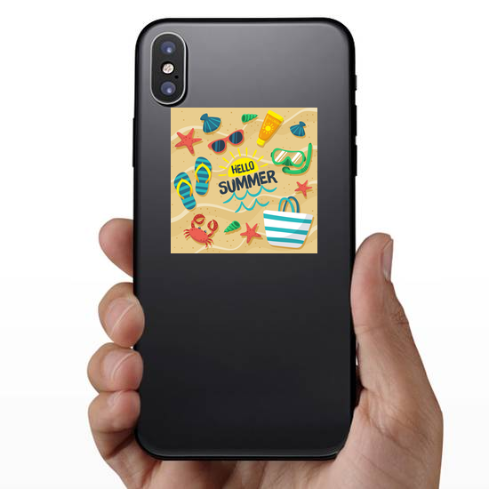 Hello Summer Beach Sticker