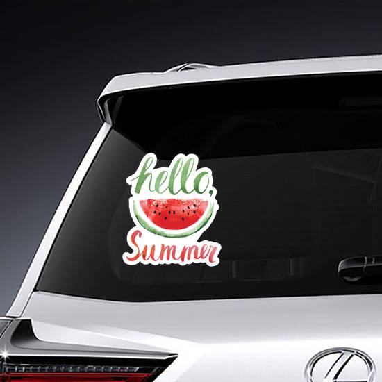 Hello Summer Watercolor Watermelons Sticker example