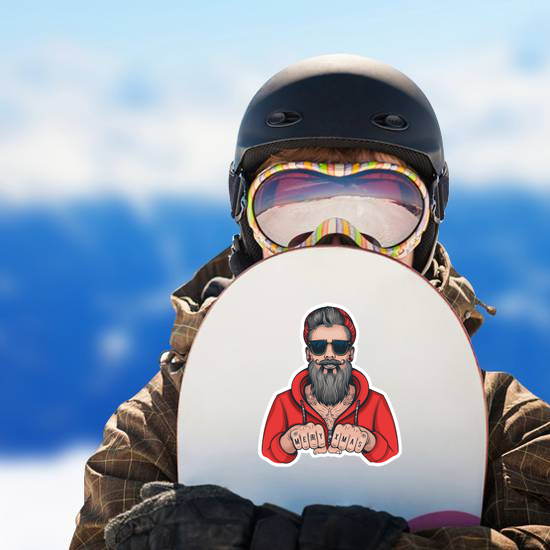 Hipster Tattoo Santa Sticker