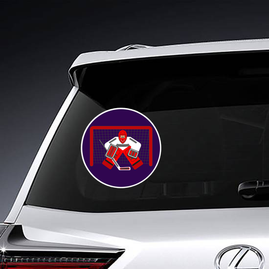 Hockey Goalkeeper In Flat Design Sticker