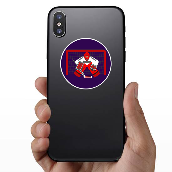 Hockey Goalkeeper In Flat Design Sticker