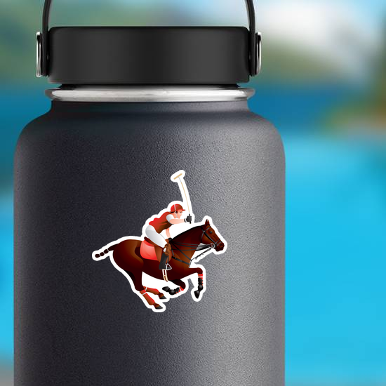 Horse And Polo Player Sticker