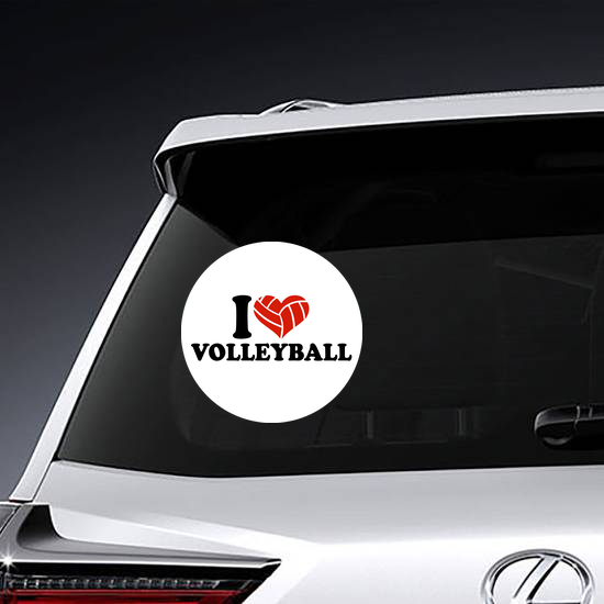 I Heart Volleyball Ballheart Sticker