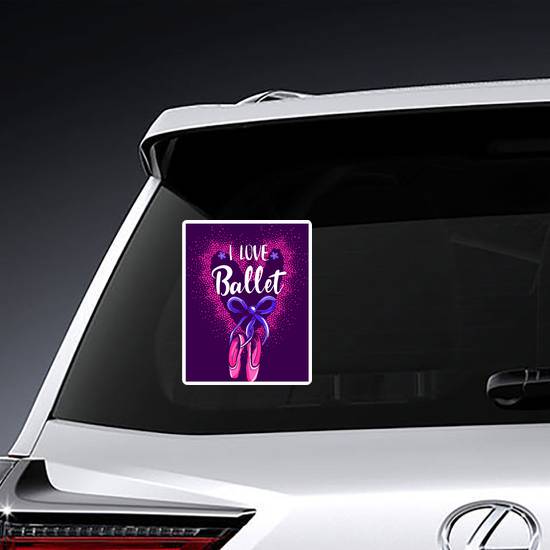 I Love Ballet Glitter Sticker