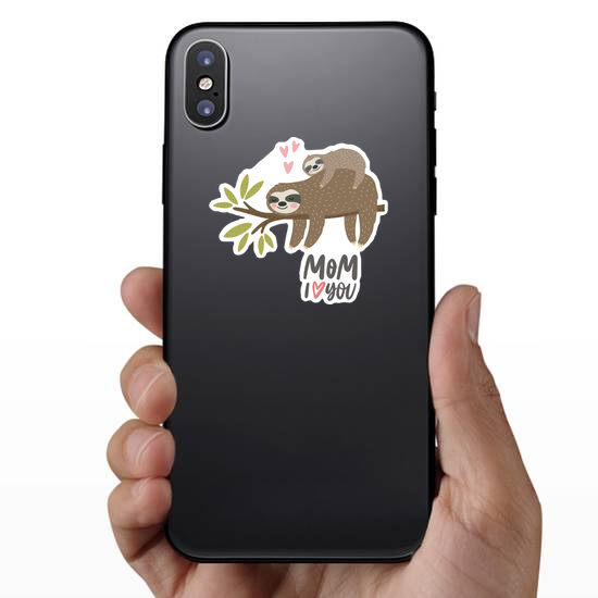 I Love Mom Sloth Sticker