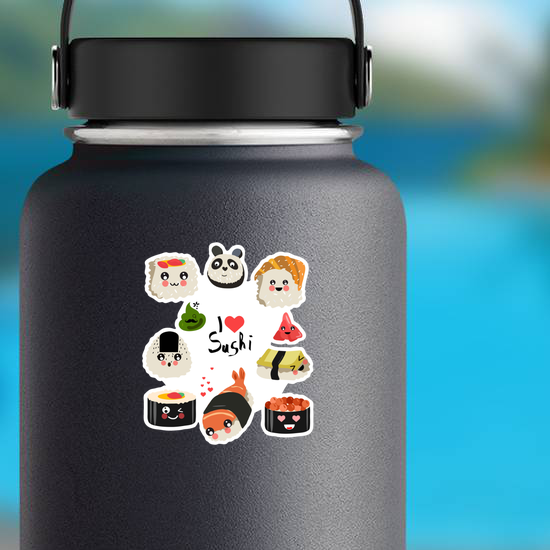 I Love Sushi Rolls Sticker