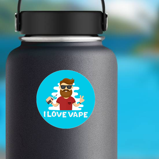 I Love Vape Hipster Sticker