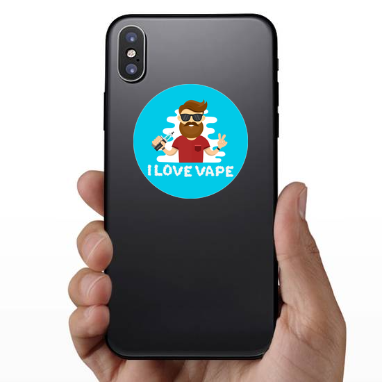 I Love Vape Hipster Sticker