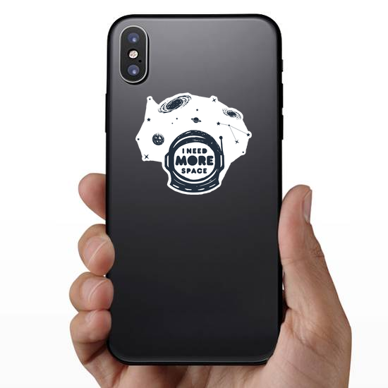 I Need More Space Astronaut Helmet Sticker