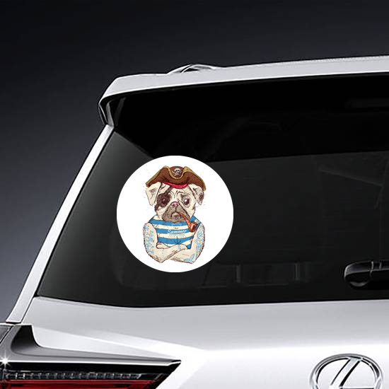 Illustration Of Pirate Pug Sticker