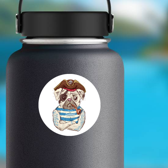 Illustration Of Pirate Pug Sticker