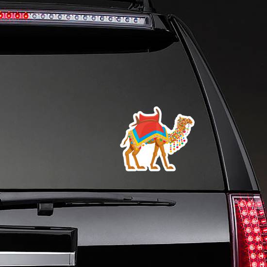 Indian Camel Traditional Colorful Decorated Sticker example 