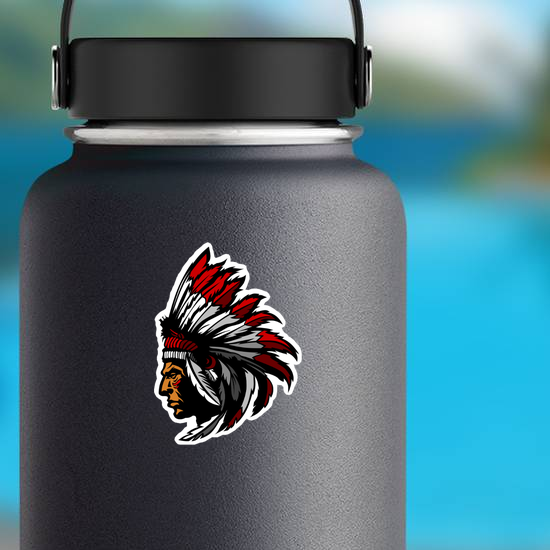 Indian Chief Mascot Sticker