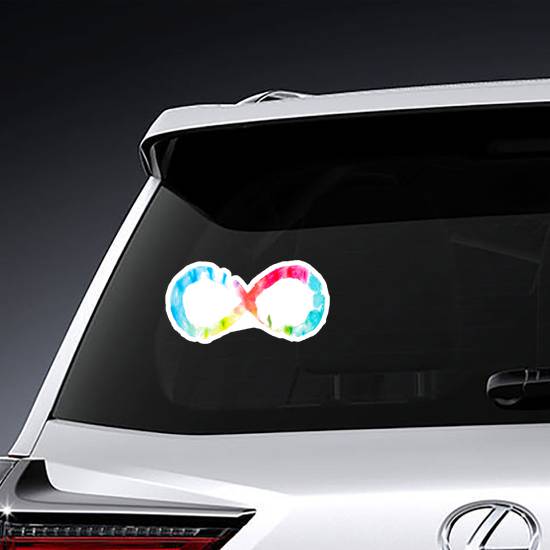 Infinity Symbol With Watercolor Primary Color Gradient Sticker example