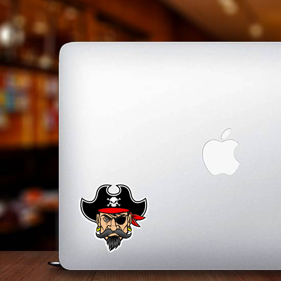 Intimidating Pirate Mascot Sticker