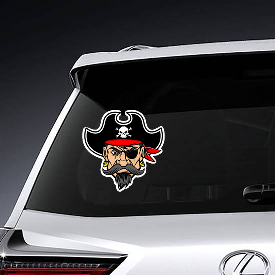 Intimidating Pirate Mascot Sticker