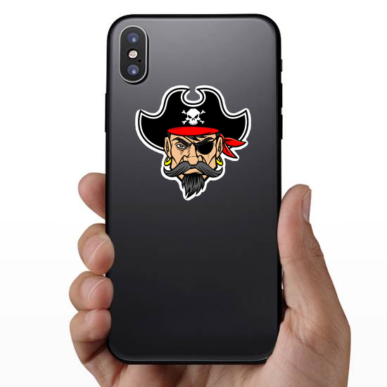 Intimidating Pirate Mascot Sticker