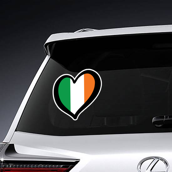 Ireland Flag Inside Heart Sticker