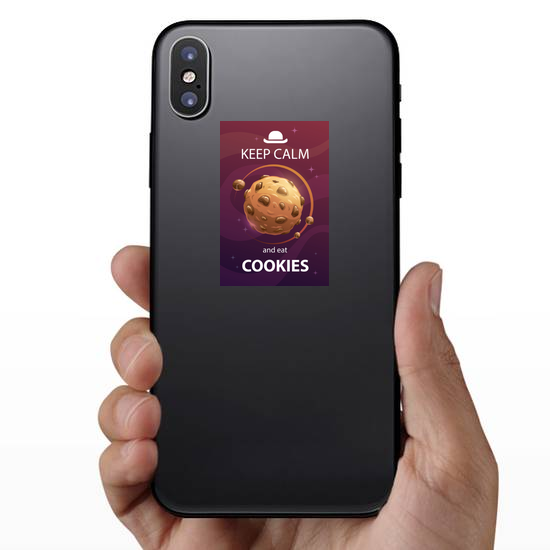 Keep Calm And Eat Cookies Space Sticker