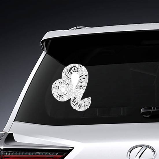 Leo Black And White Design Sticker