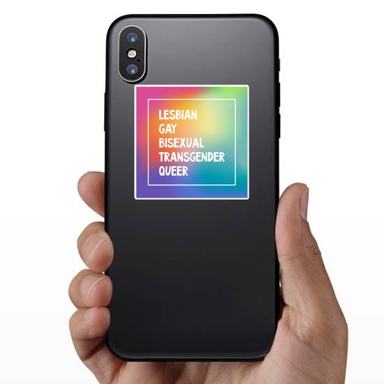 Lgbtq Sign Blurred Rainbow Sticker