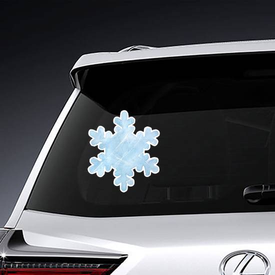 Light Blue Grungy Snowflake Watercolor Sticker example