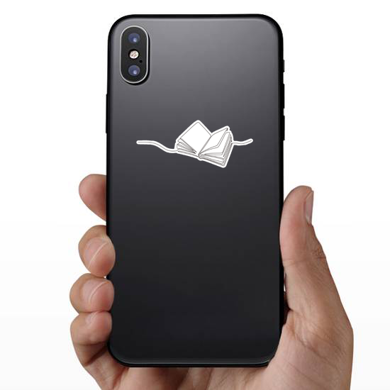 Line Drawing Open Book With Flying Pages Sticker