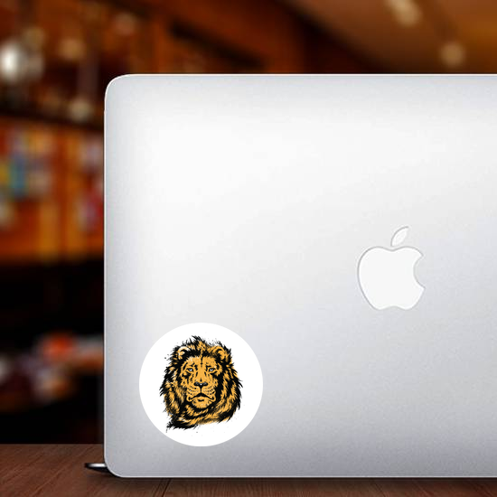 Lion Head Stencil Sticker