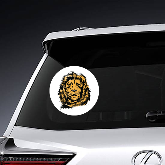 Lion Head Stencil Sticker