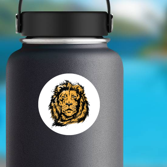 Lion Head Stencil Sticker