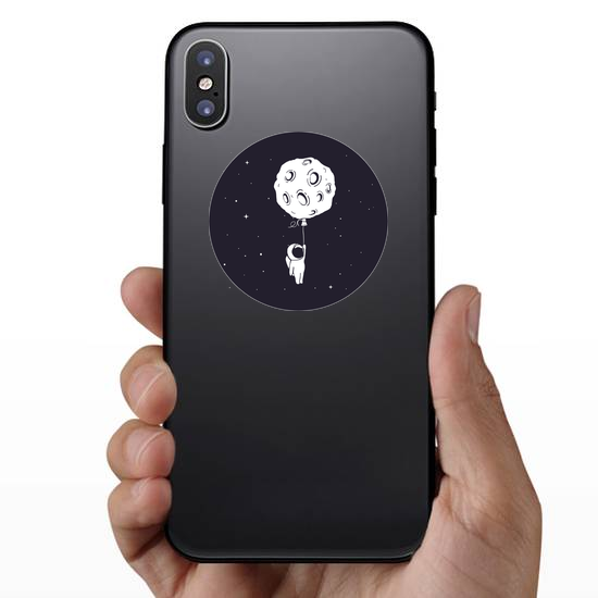 Little Astronaut with Moon Balloon Sticker
