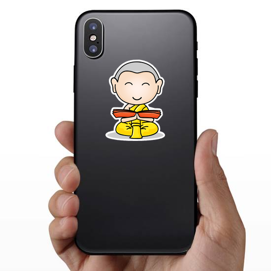 Little Monk Studying Buddha's Teaching Sticker
