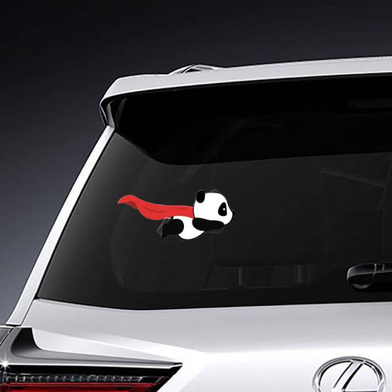 Little Panda Super Hero Flying Sticker