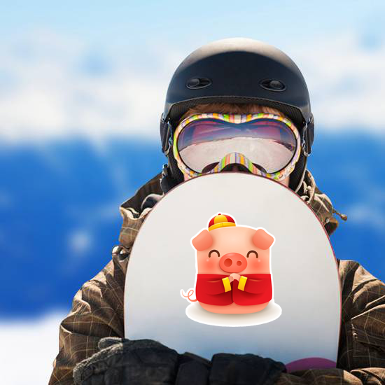 Little Pig With Traditional Chinese Costume Sticker