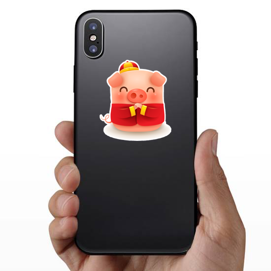 Little Pig With Traditional Chinese Costume Sticker