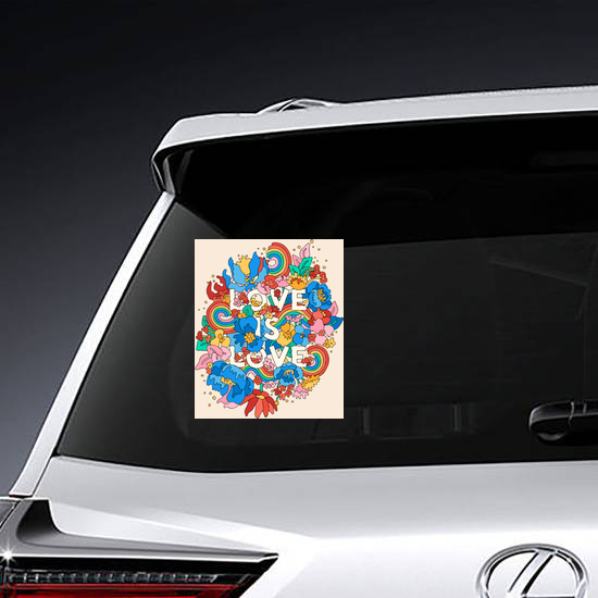 Love Is Love - Floral Doodle Sticker