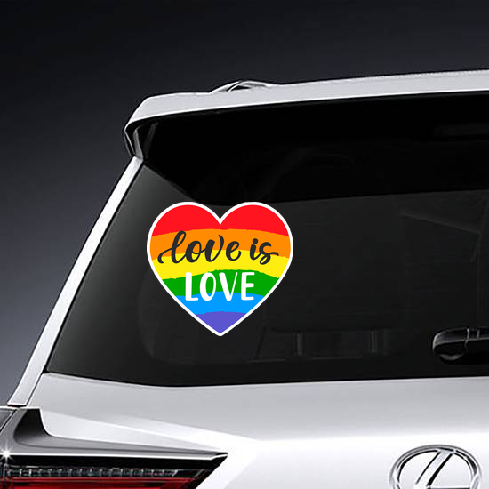 Love Is Love Rainbow Heart Sticker