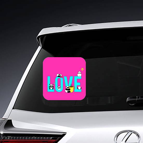Love Text With Pandas Sticker