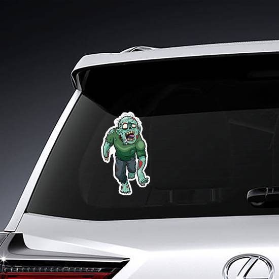 Lunging Cartoon Zombie Sticker example