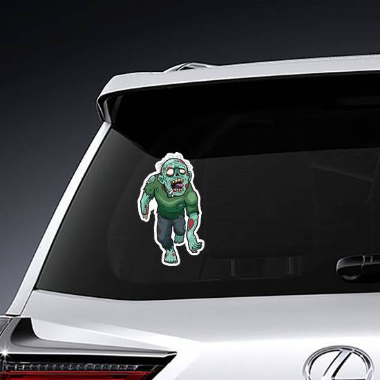 Lunging Cartoon Zombie Sticker example 