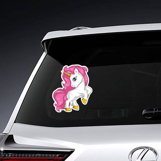 Majestic Pink Unicorn Sticker example 