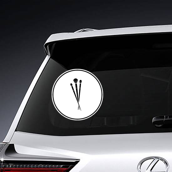 Makeup Brushes Symbol Sticker