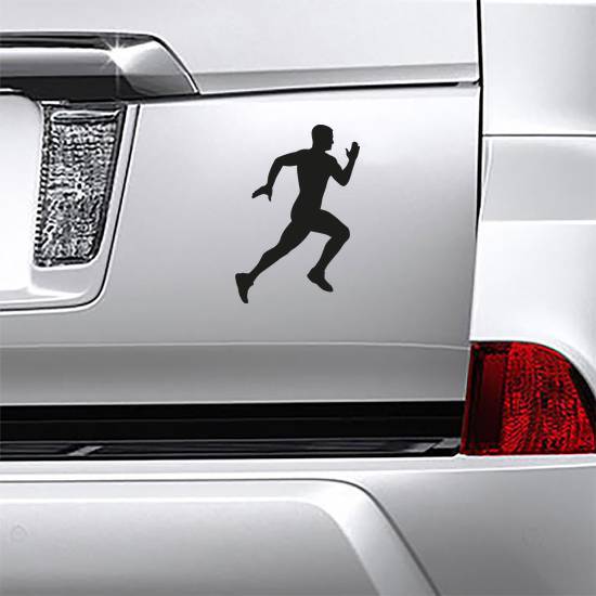 Male Runner Silhouette Sticker example 