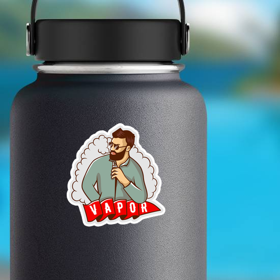 Man With Vape Cloud Sticker