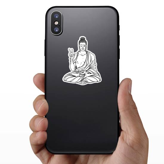 Modern Buddha Showing Peace Sign Sticker