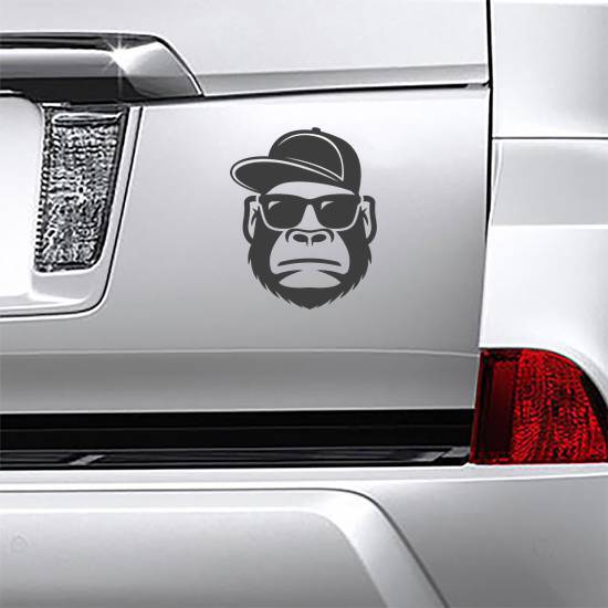 Monkey Gorilla With Sunglasses And Cap Sticker example 