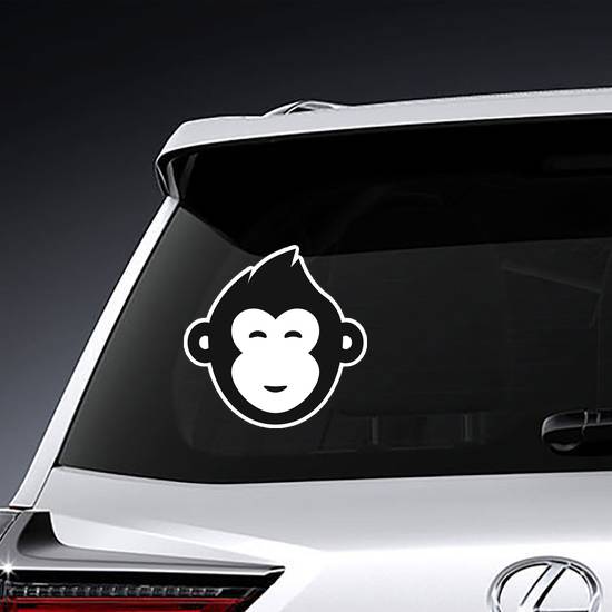 Monkey Smile Face Icon Sticker
