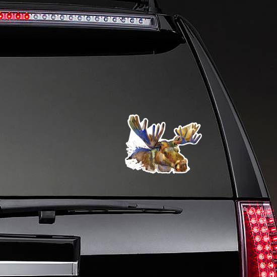 Moose Watercolor Illustration Sticker