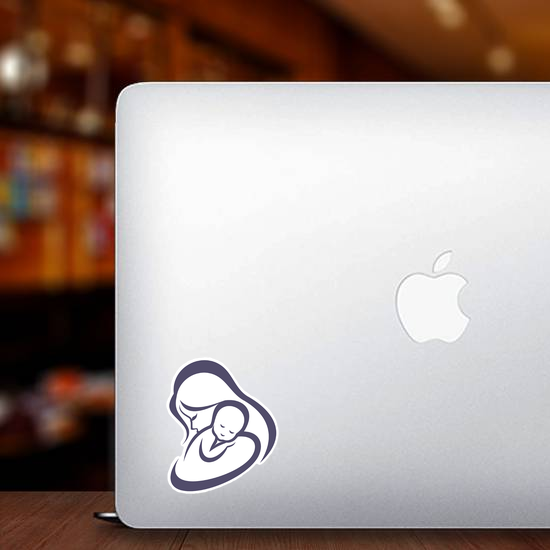 Mother And Baby Purple Sticker