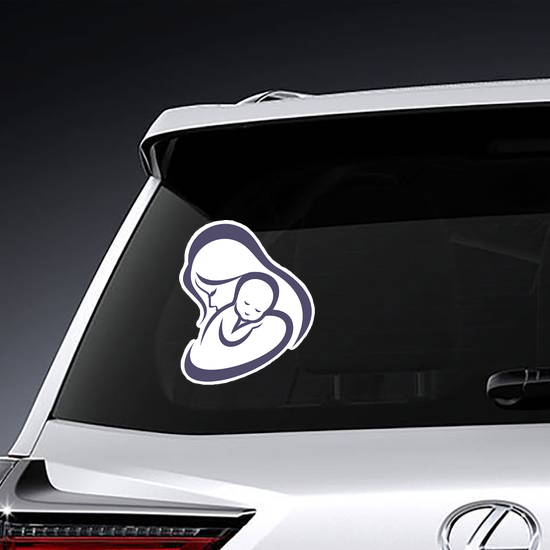 Mother And Baby Purple Sticker